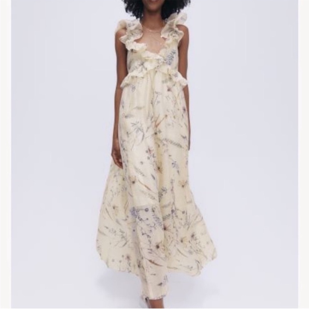 Lyocell Dress Floral Print Pastel Ties H&M New